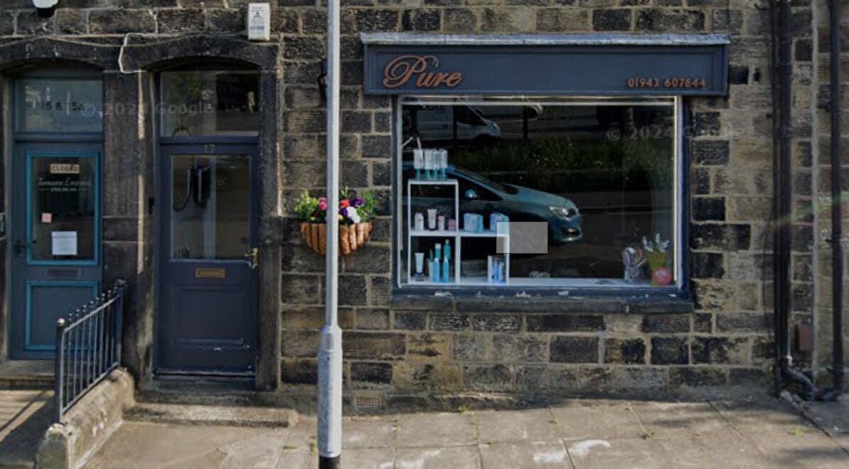 The Pure salon shopfront at 17 South Hawksworth Street, Ilkley